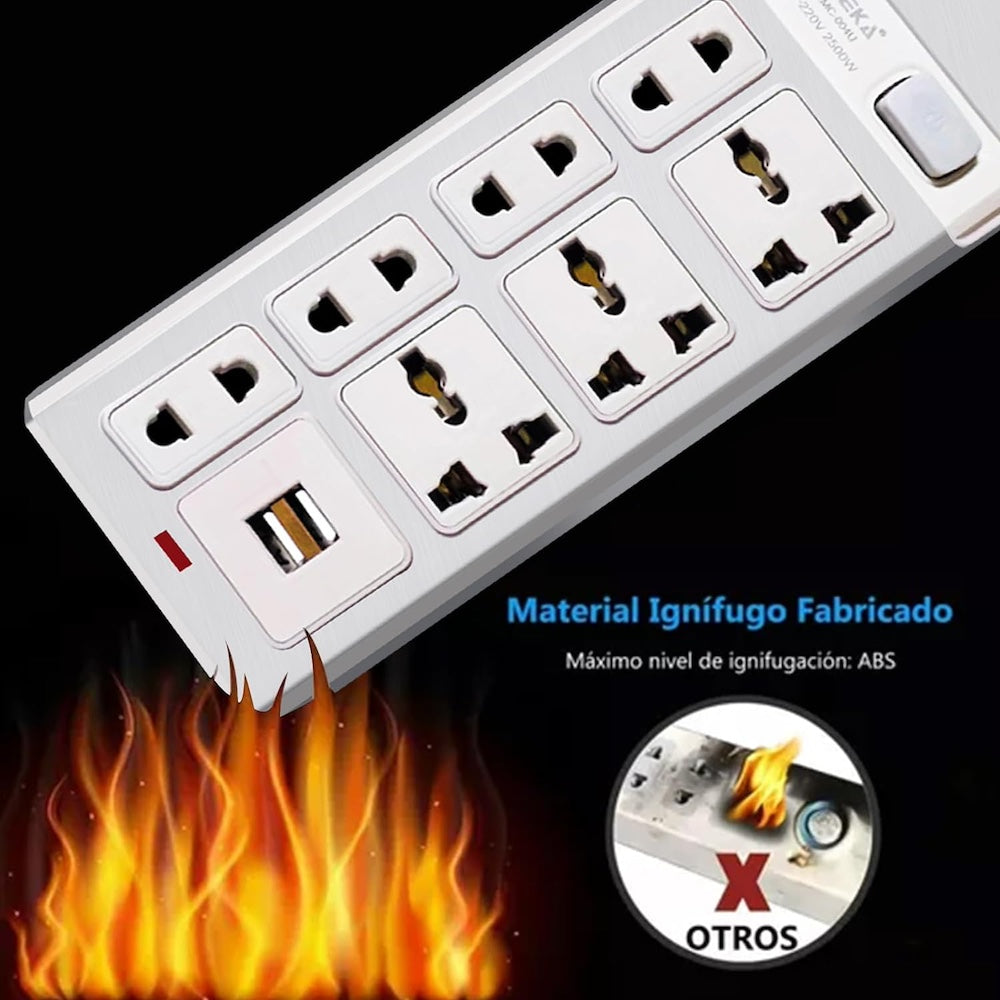 Multicontacto 7 Conexiones 2 Puertos Usb MC-004U - Imagen 7