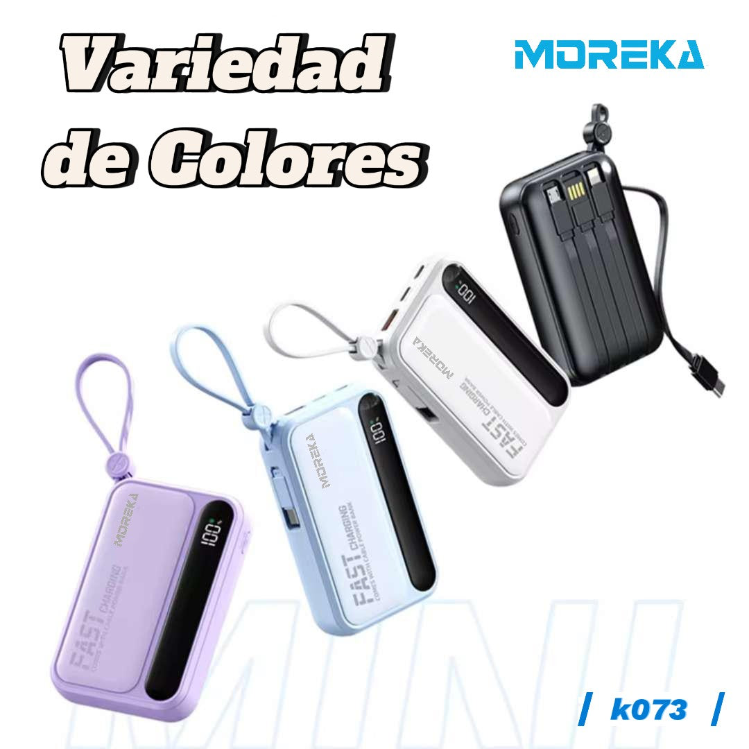 Power Bank Moreka K073 10000 mAh 37W 2 entredas 4 salidas - Imagen 3