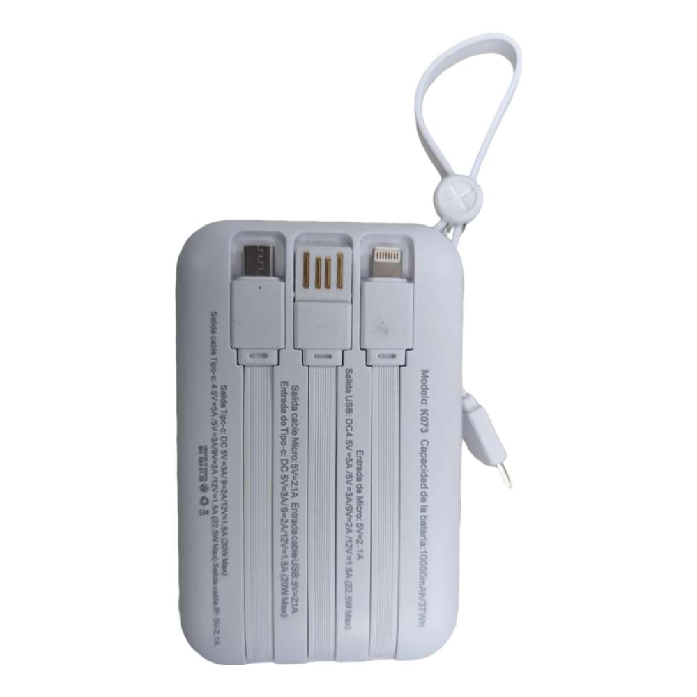 Power Bank Moreka K073 10000 mAh 37W 2 entredas 4 salidas - Imagen 9