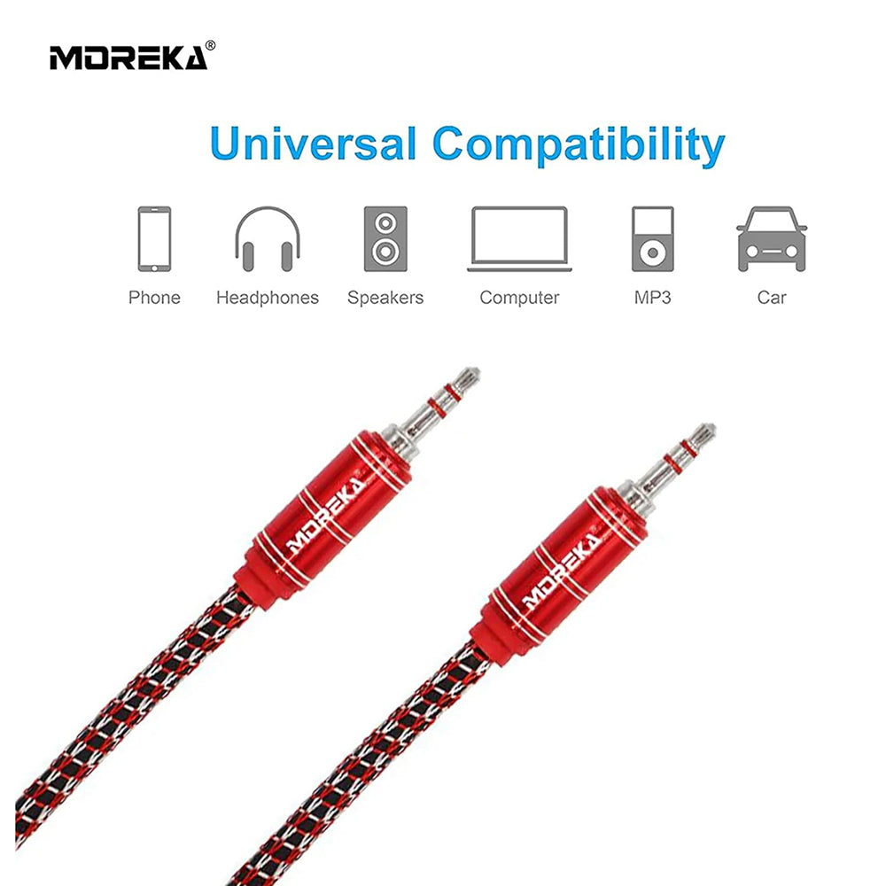 Cable De Audio, Moreka AU-03, Auxiliar 3.5, 1500mm, Reforzado - Imagen 5