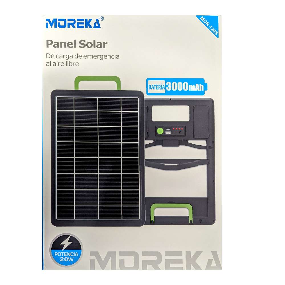 Panel Solar y bateria Moreka MOR-120S 20W 3000 mAh Para Exteriores - Imagen 12