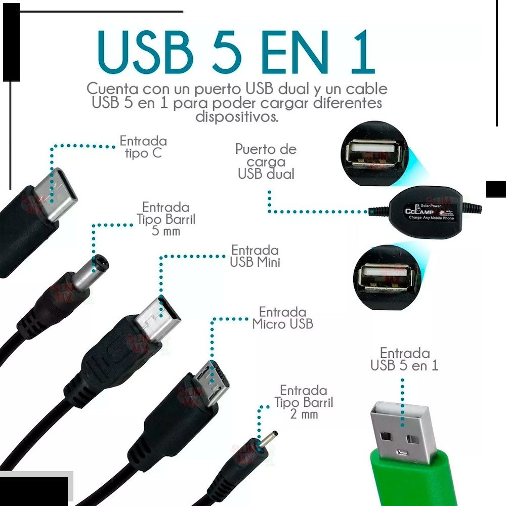 Panel Solar y bateria Moreka MOR-120S 20W 3000 mAh Para Exteriores - Imagen 7