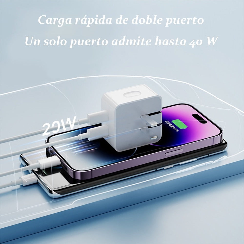 Cargador 40W Moreka CC21 Cubo Carga Rapída Doble USB - Imagen 3