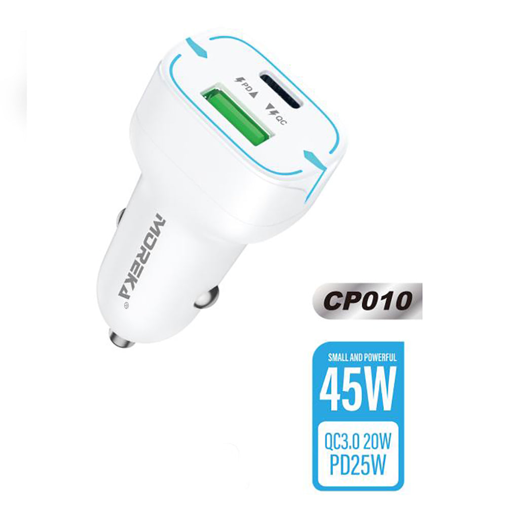 Cargador De Carro Moreka CP010 Plug In 45W puertos USB y C - Imagen 11