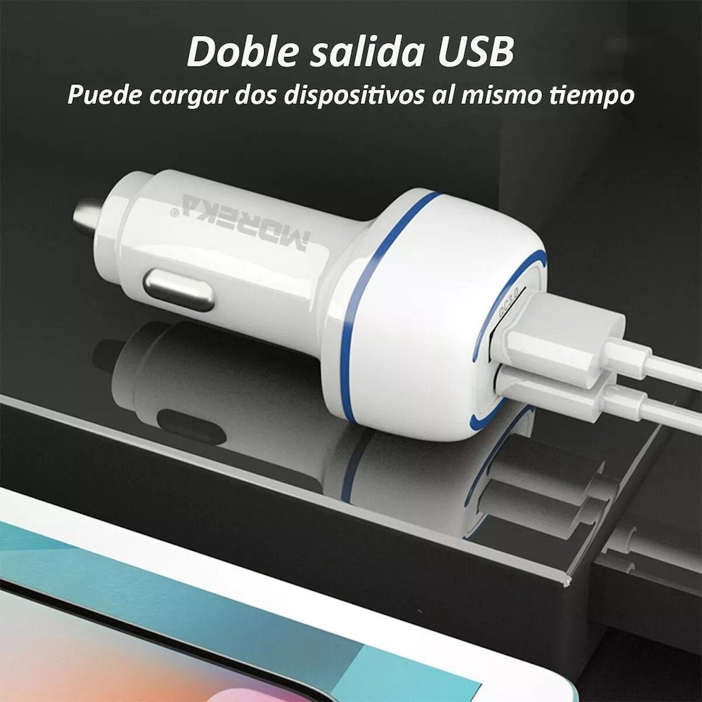 Cargador De Carro Moreka CP010 Plug In 45W puertos USB y C - Imagen 6
