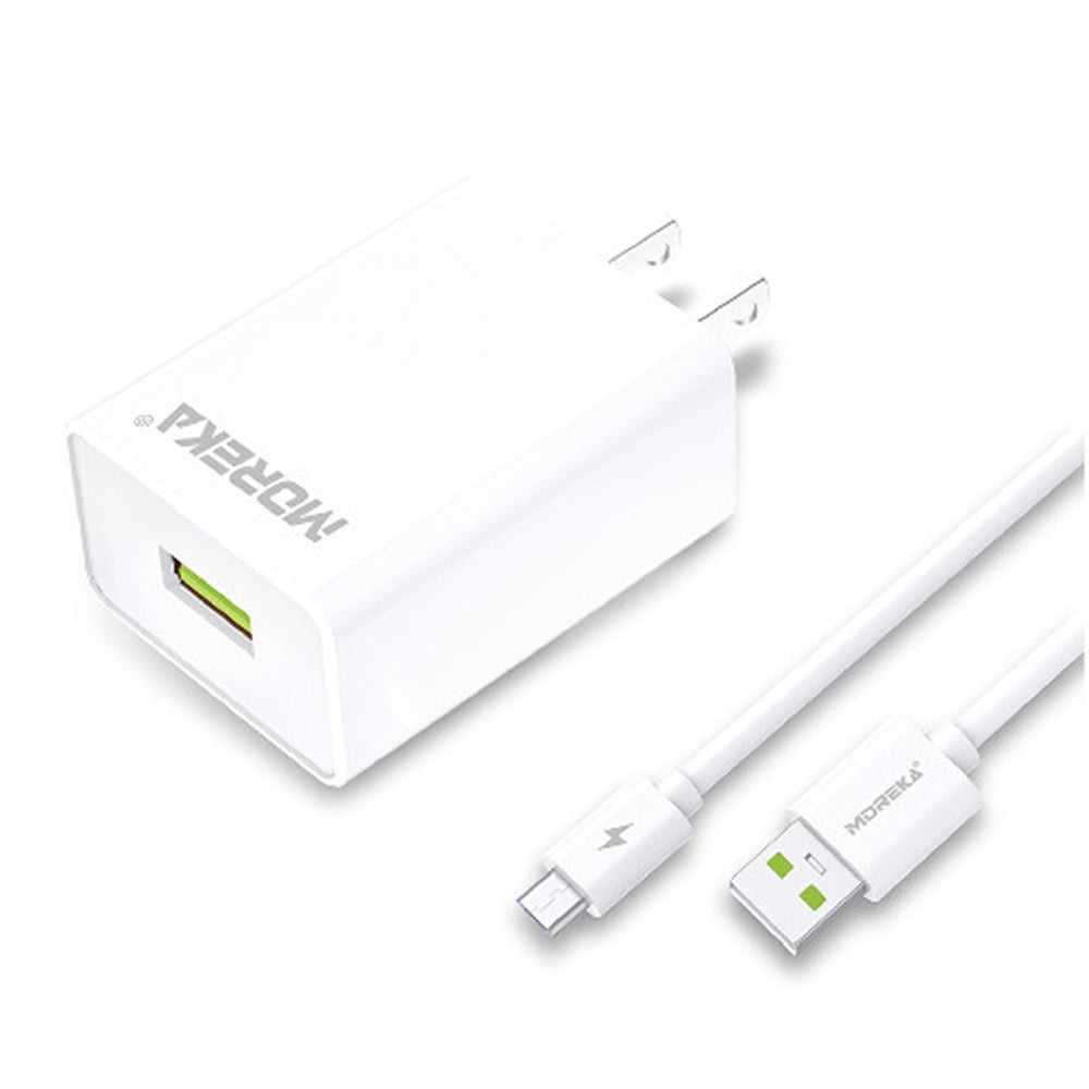 Cargador Micro USB V8 Moreka MR2645 2.1A Usb Cable tipo V8