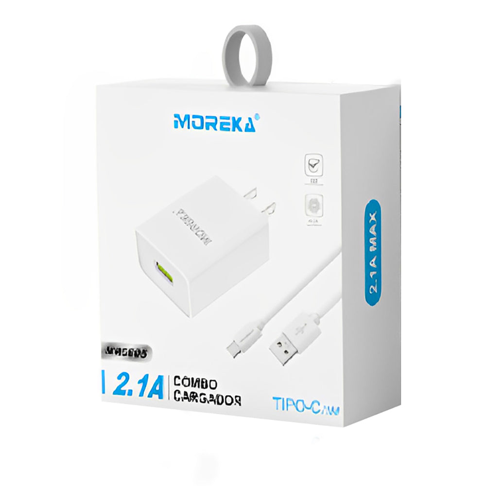 Cargador Tipo C Moreka MR0805 2.1A Incluye Cable tipo C - Imagen 2
