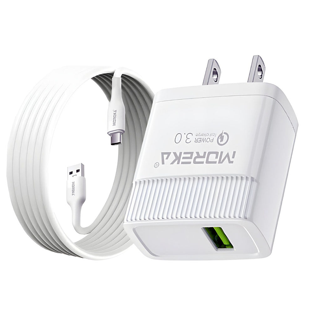Cargador Tipo C Moreka MR0926 18W Incluye Cable tipo C - Imagen 1