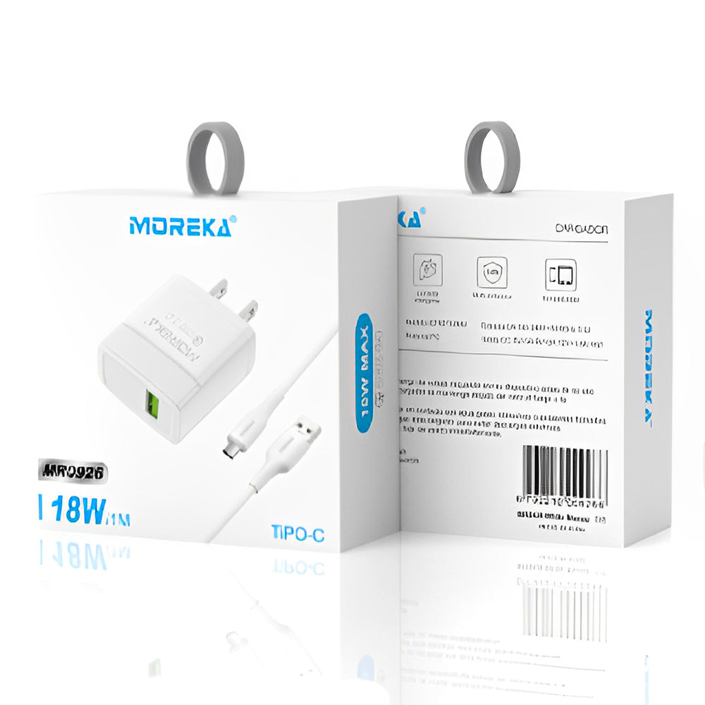 Cargador Tipo C Moreka MR0926 18W Incluye Cable tipo C - Imagen 3