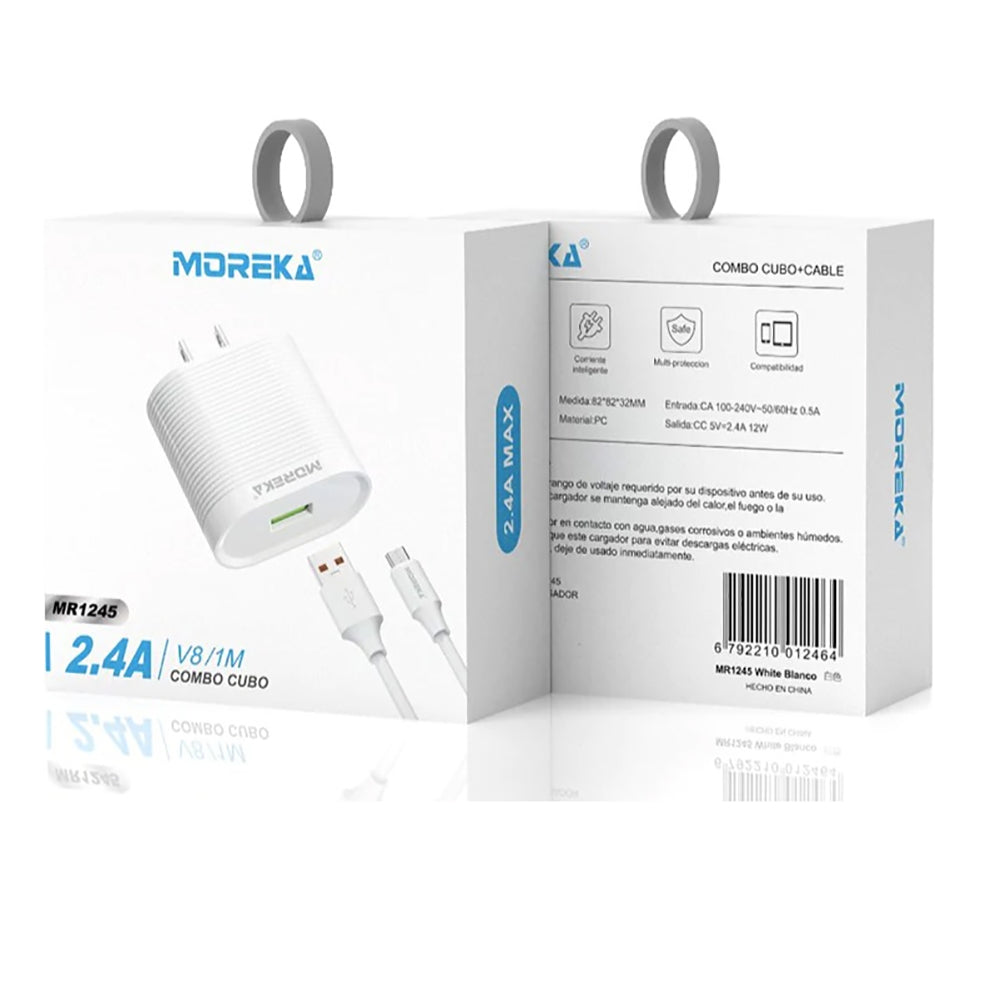 Cargador Moreka MR1245 2.4A Puerto USB incluye Cable Micro USB 1M - Imagen 10