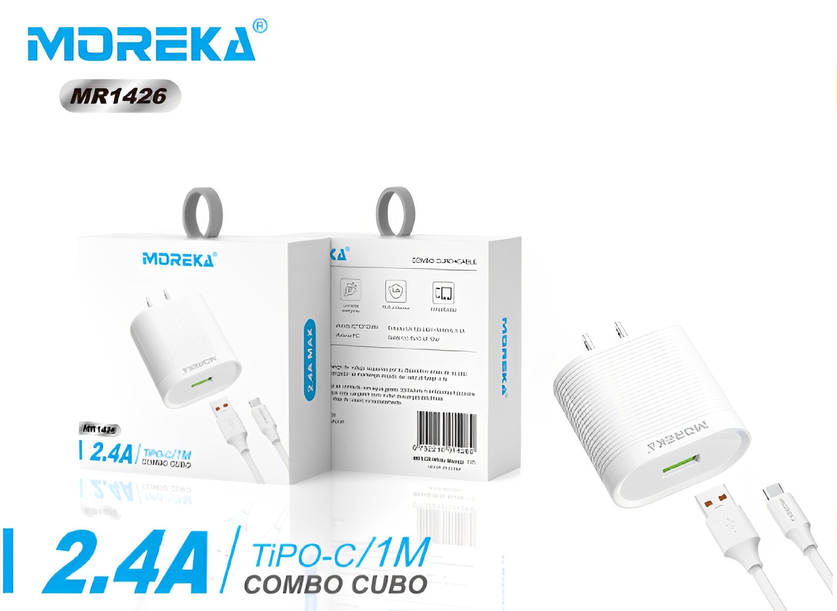 Cargador Tipo C Moreka MR1426 2.4A Incluye Cable tipo C - Imagen 7