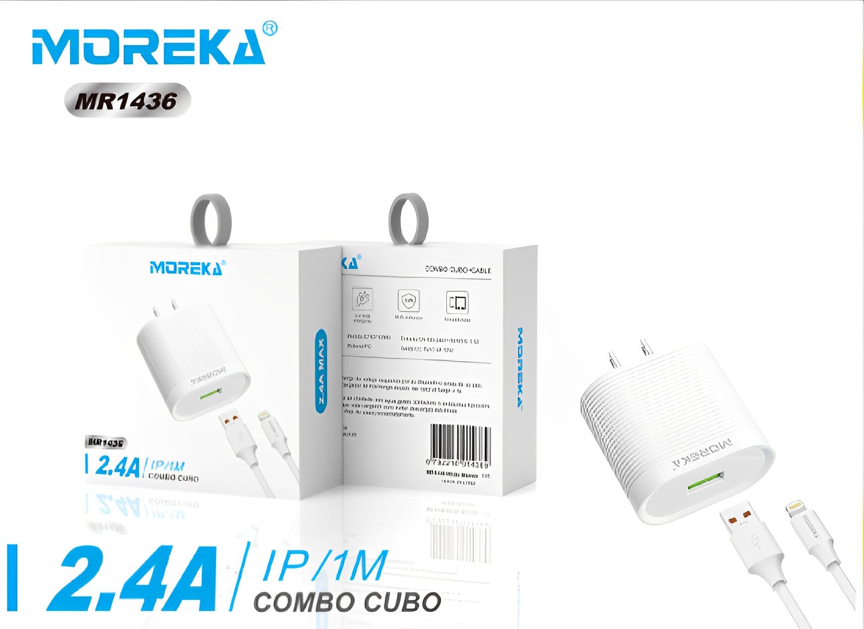 Cargador Moreka MR1436 Ligthning 2.4A Incluye Cable IP 1M - Imagen 10