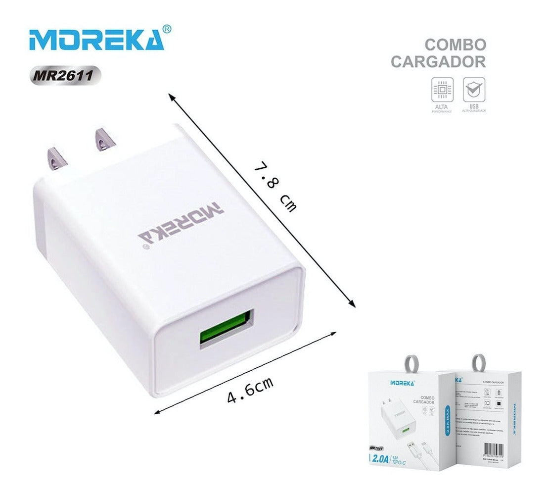 Cargador Moreka MR2611 2.0A Usb Cable Tipo C - Imagen 5