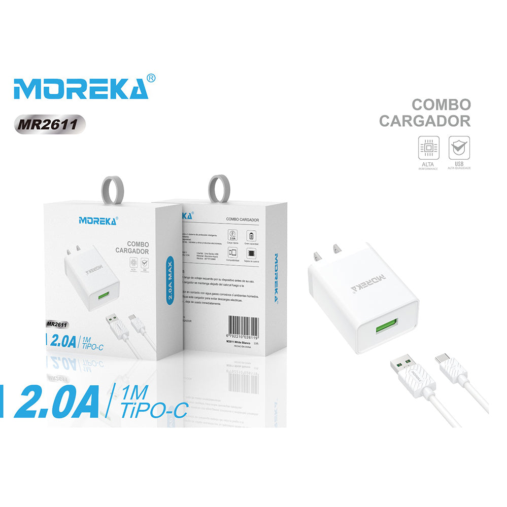 Cargador Moreka MR2611 2.0A Usb Cable Tipo C - Imagen 9