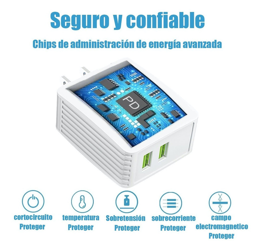 Cargador Moreka N0411 2.4A 2 USB incluye Cable V8 1M - Imagen 3