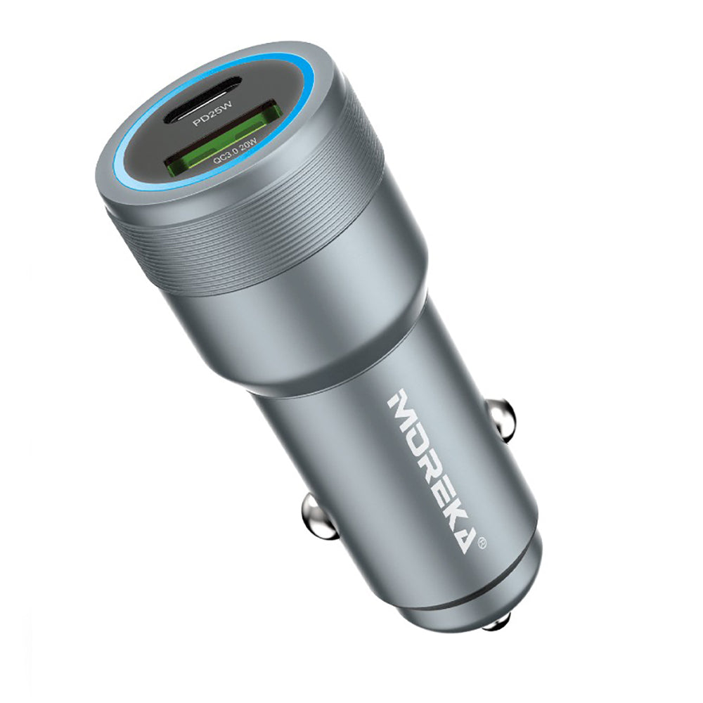 Cargador De Carro Moreka CP007 Plug In 45W puertos USB y C - Imagen 1