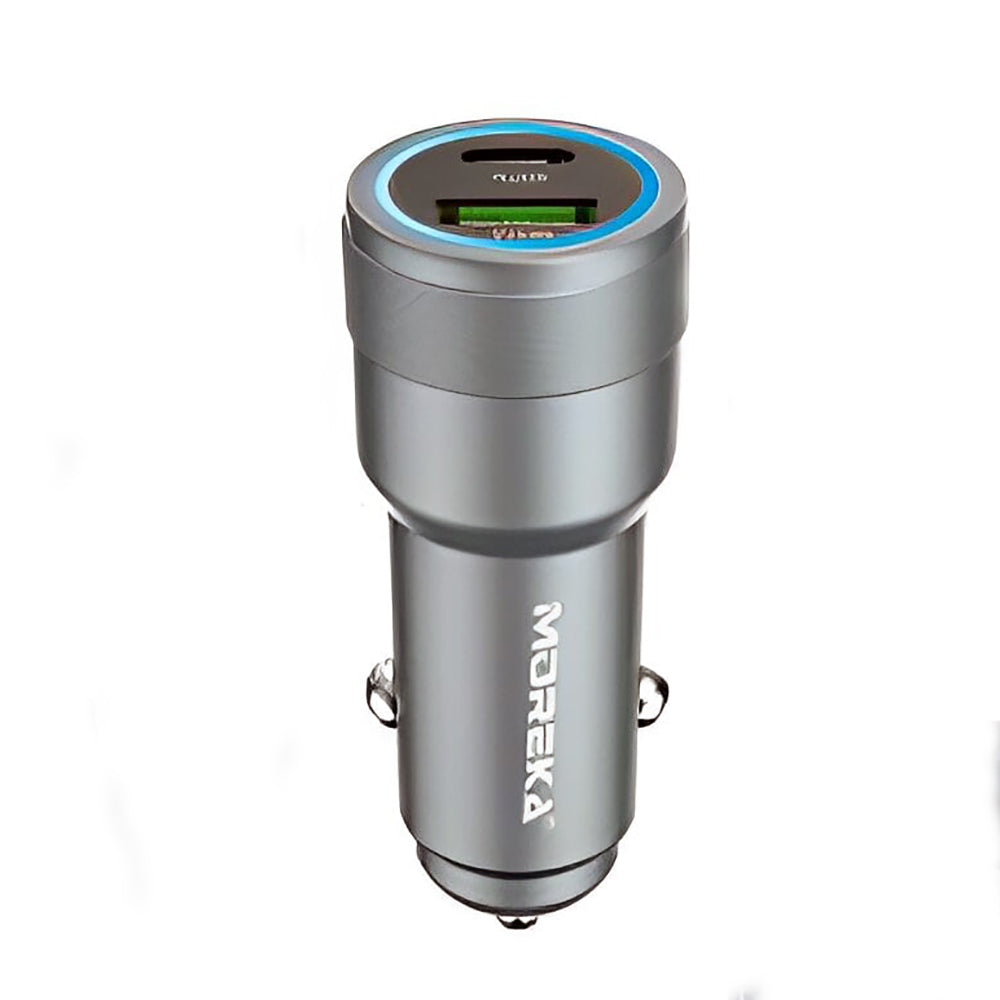 Cargador De Carro Moreka CP007 Plug In 45W puertos USB y C - Imagen 6