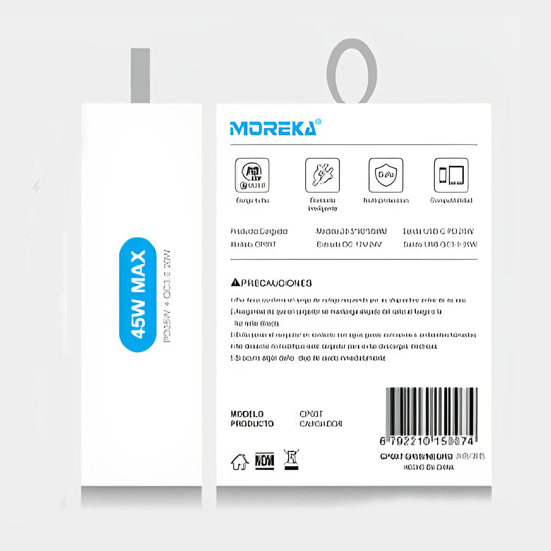 Cargador De Carro Moreka CP007 Plug In 45W puertos USB y C - Imagen 10