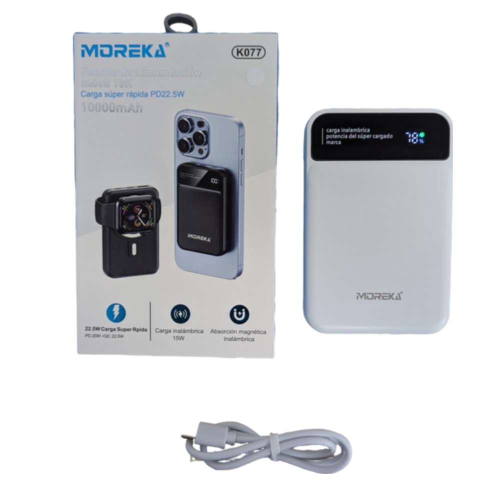 Power Bank Moreka K077 1000 mAh 22.5W inalámbrica 15W - Imagen 10