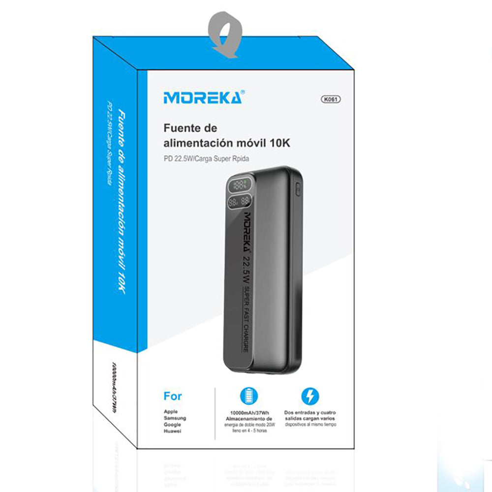 Powerbank Moreka K061 10000 mAh Tipo C IP Carga Rápida 22.5W - Imagen 3