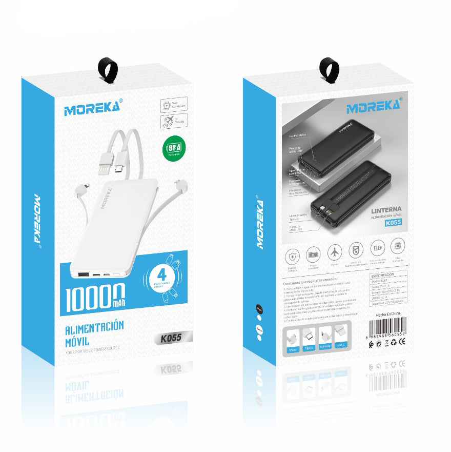 Powerbank Moreka K055 10000 mAh Tipo C V8 IP - Imagen 4