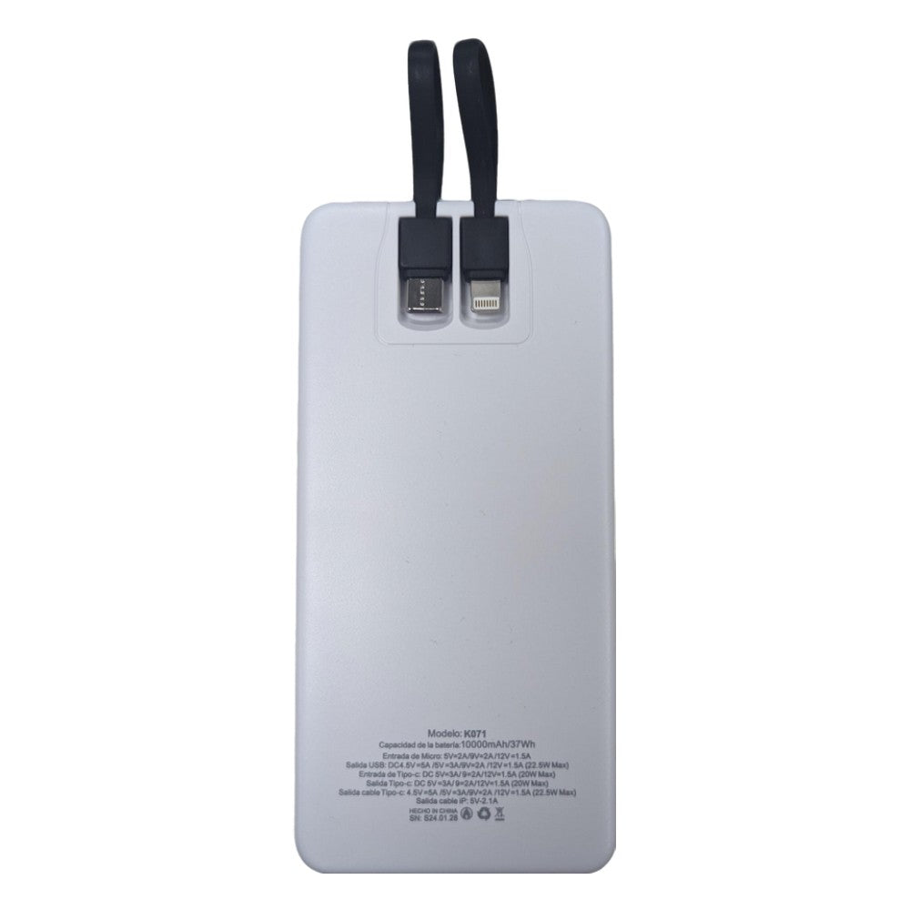 Power Bank Moreka K071 10000 mAh 22.5W Tipo C IP - Imagen 4