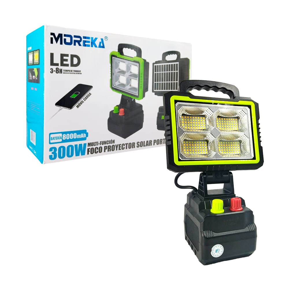 Reflector cargador Solar 300W 8000mAh Brillo ajustable MOR-2305b - Imagen 2