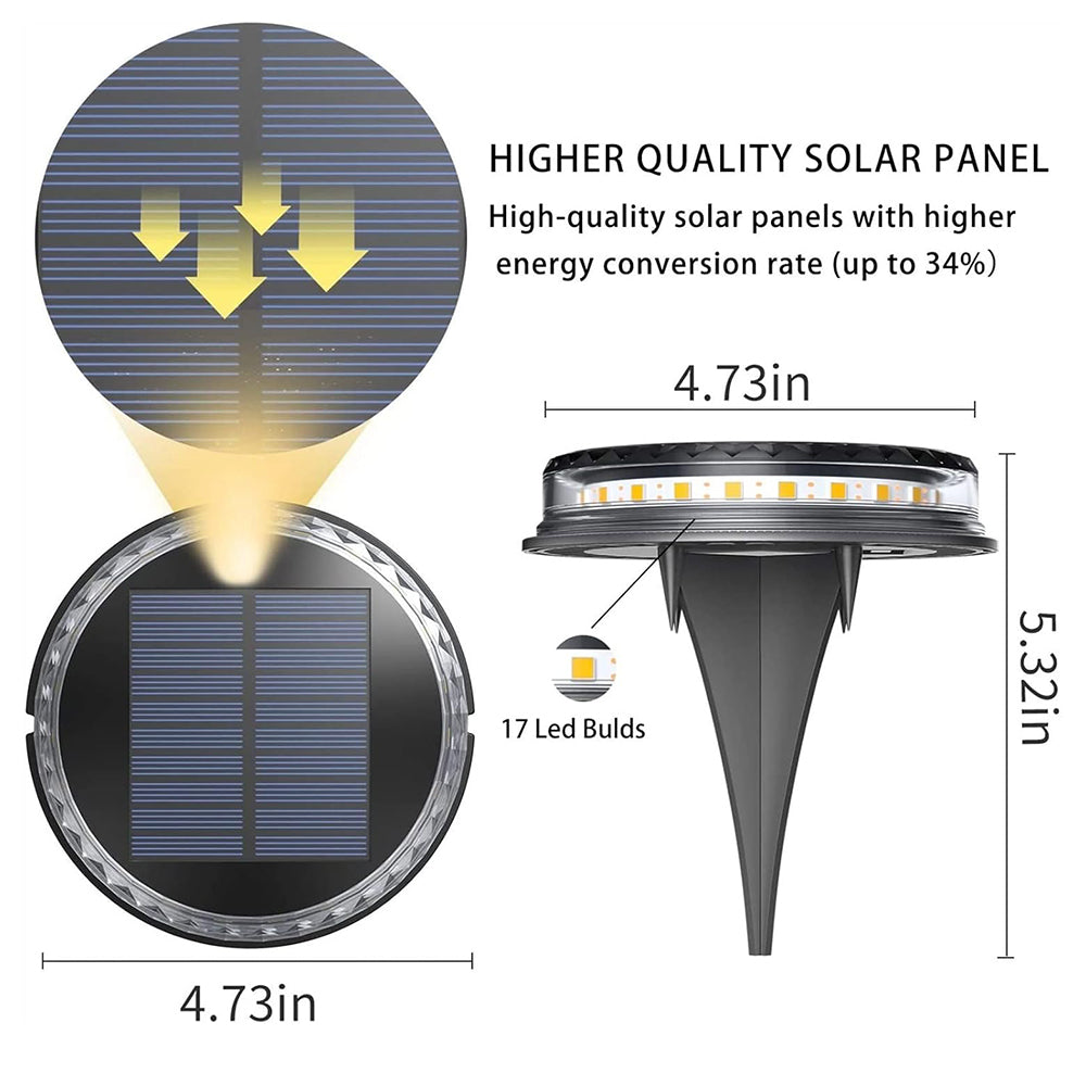 Kit de 4 Luz Solar para Césped Iluminación de 360° y 50 Horas de Brillo SQ-HP-2101-4 - Imagen 7
