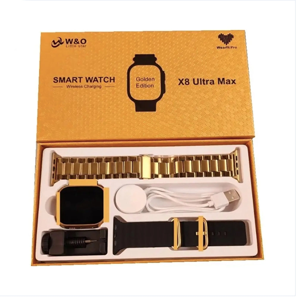 Smart Watch X8 ULTRA Max Golden Carga Inalámbrica 2 correas - Imagen 1