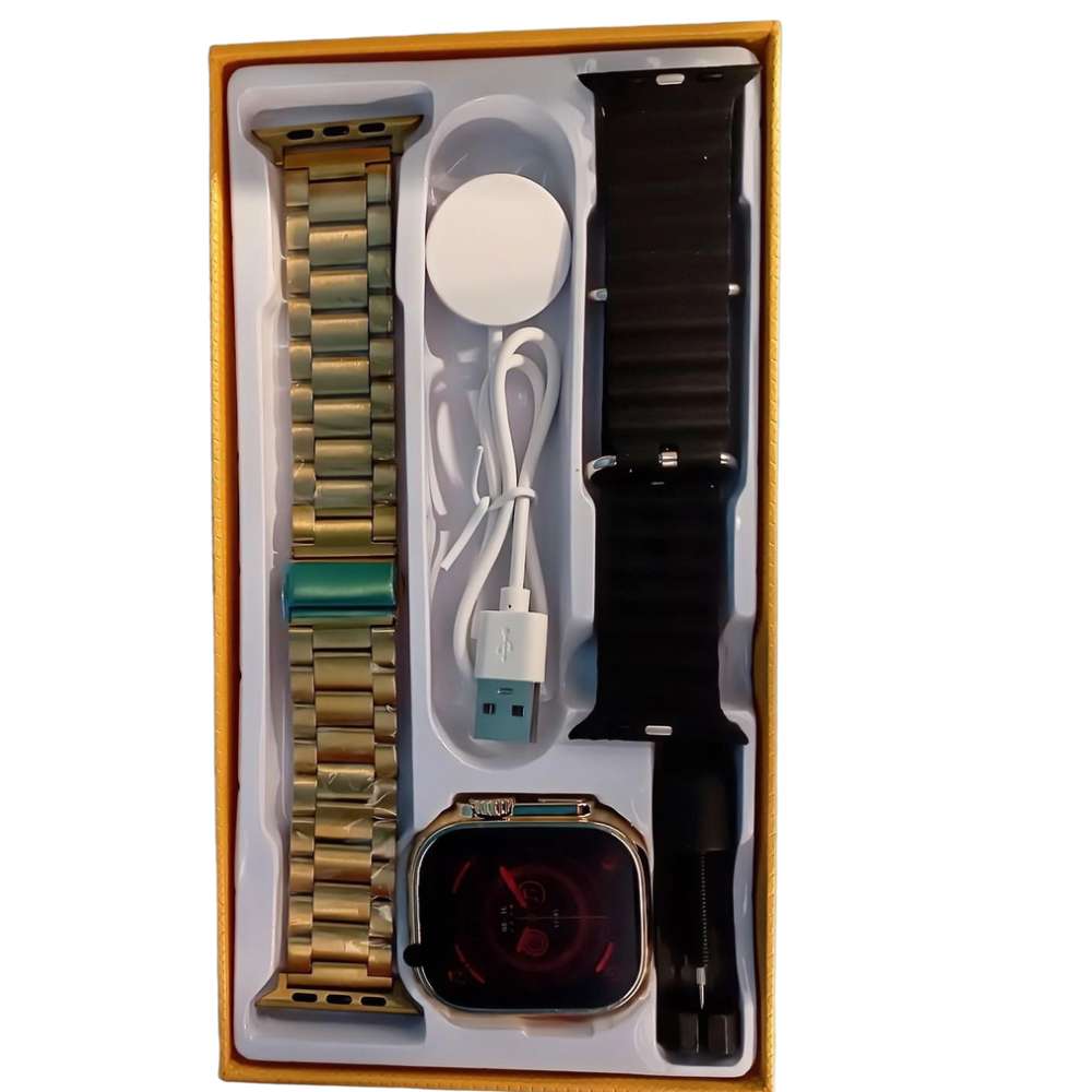 Smart Watch X8 ULTRA Max Golden Carga Inalámbrica 2 correas - Imagen 2