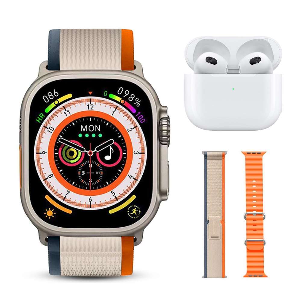 Smart Watch ET21 Ultra Max Carga Inalámbrica 3 Bandas y audifonos - Imagen 1
