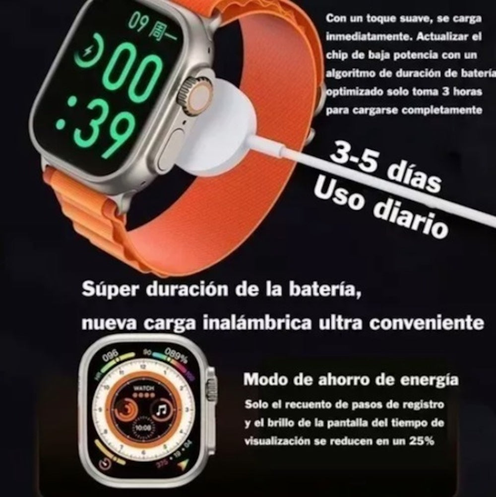 Smart Watch ET21 Ultra Max Carga Inalámbrica 3 Bandas y audifonos - Imagen 5