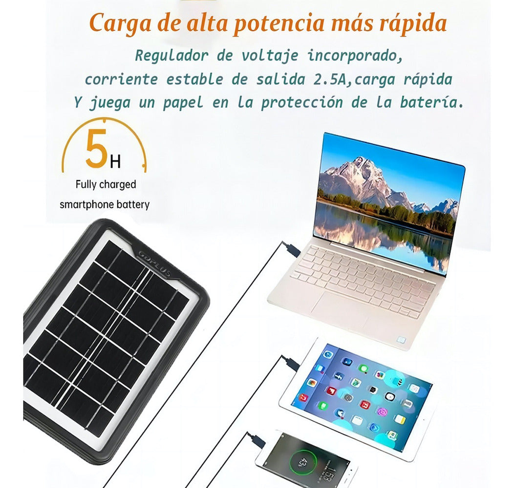 Mini Sistema Solar 3 Focos Linterna Power Bank MOR-8017 - Imagen 3