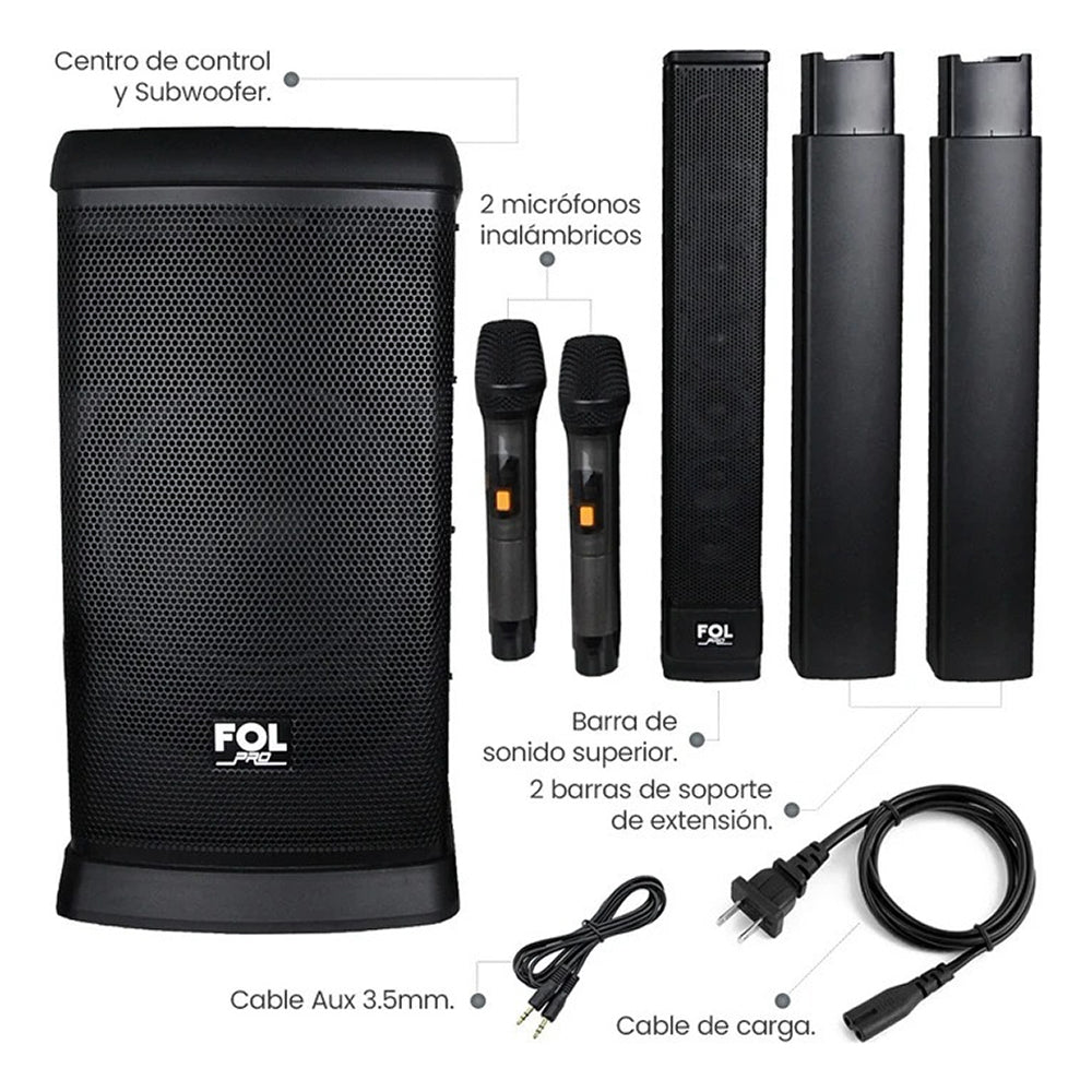 Torre De Audio Con Subwoofer 10 pulgadas más 6 bocinas 420W FS-T888 - Imagen 3