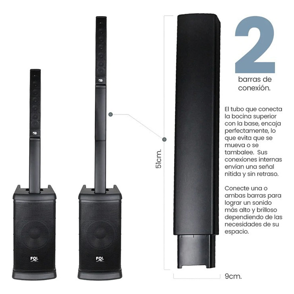 Torre De Audio Con Subwoofer 10 pulgadas más 6 bocinas 420W FS-T888 - Imagen 6