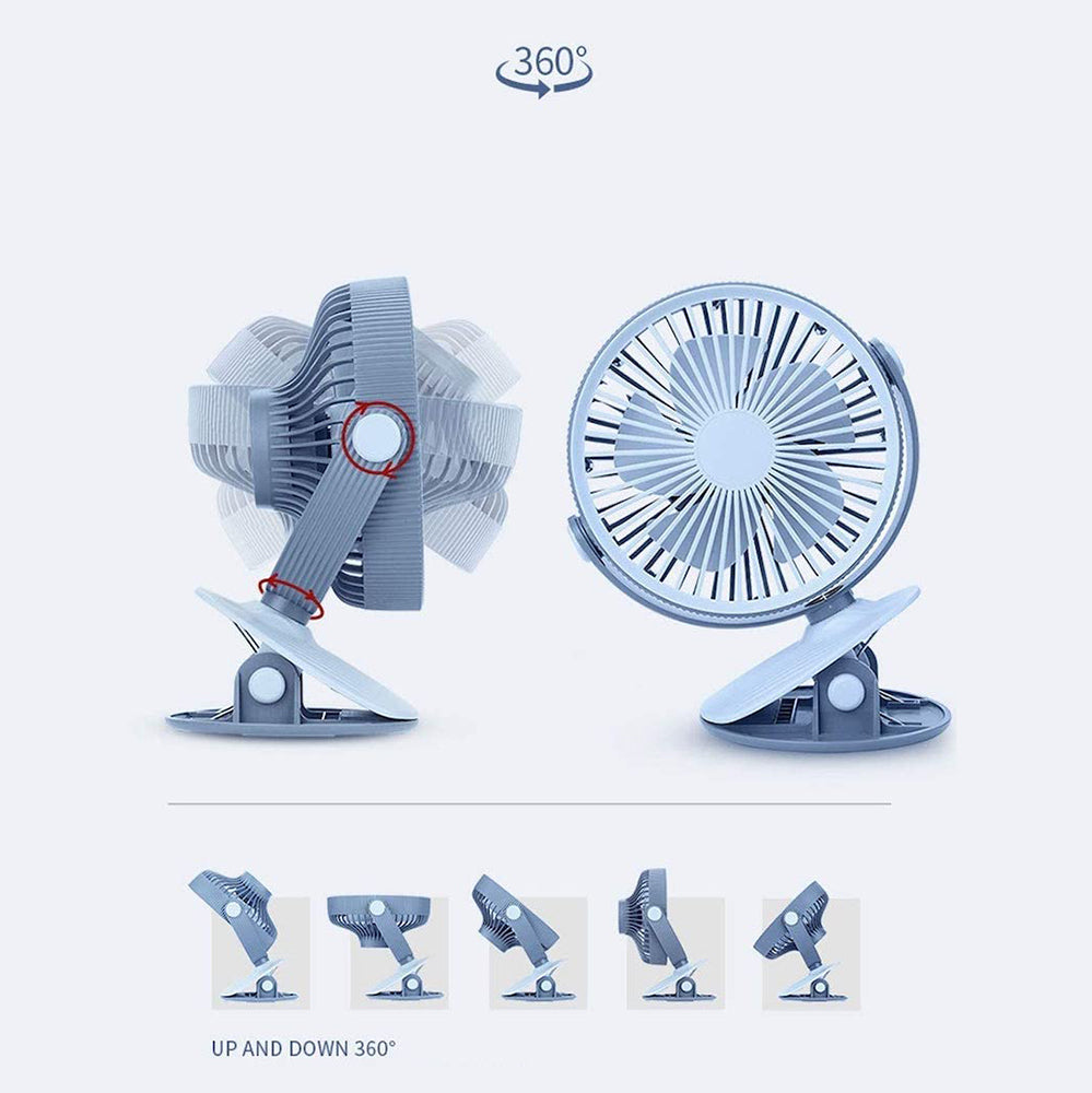 Ventilador eléctrico con Clip de 5.5 Pulgadas Recargable MF025 - Imagen 2