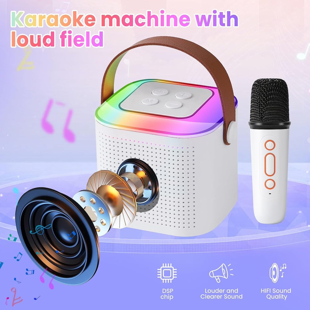 Máquina de karaoke para niños portátil Bluetooth con 1 micrófono Y1 - Imagen 2