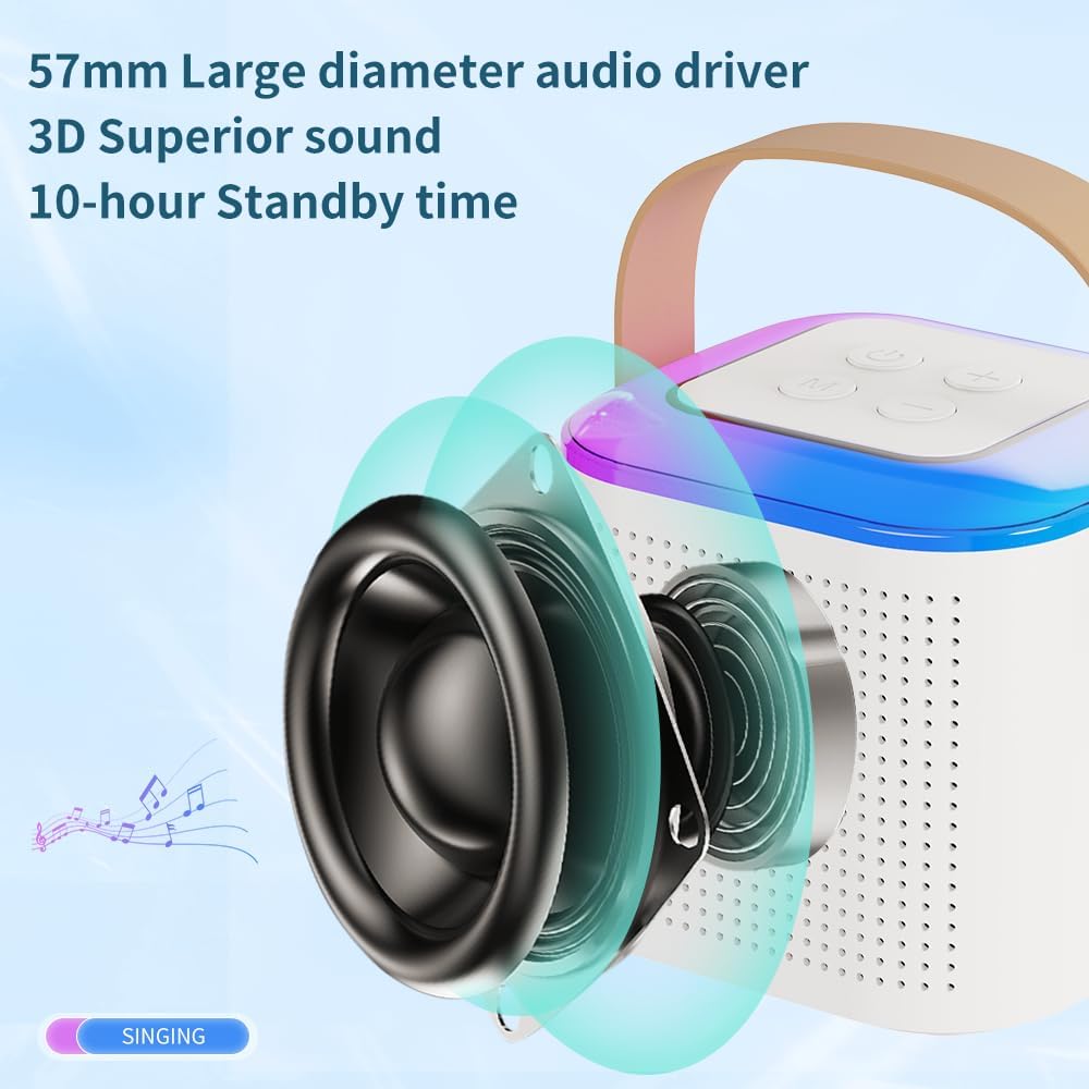 Máquina de karaoke para niños portátil Bluetooth con 1 micrófono Y1 - Imagen 3