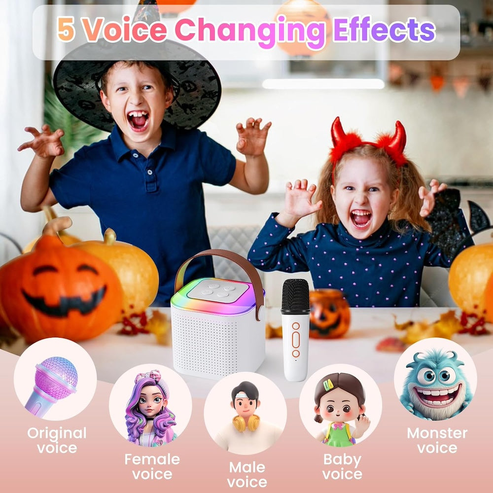 Máquina de karaoke para niños portátil Bluetooth con 1 micrófono Y1 - Imagen 6