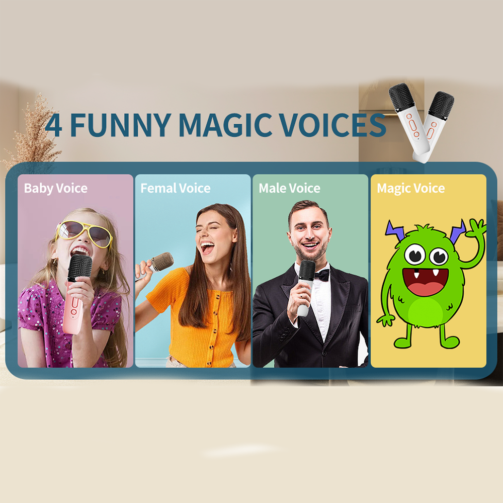 Máquina de karaoke para niños portátil Bluetooth con 1 micrófono Y1 - Imagen 7
